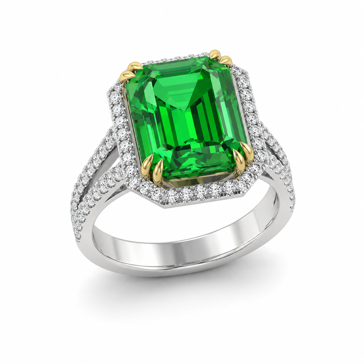 Emerald And Diamond Ring
