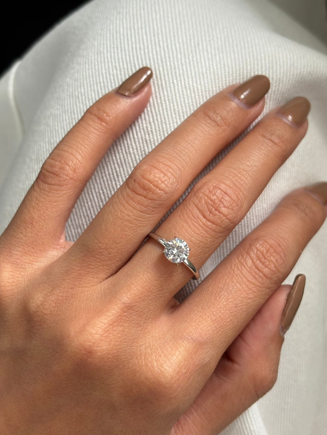 Floating Halo 1 Carat Round Lab Grown Diamond Ring