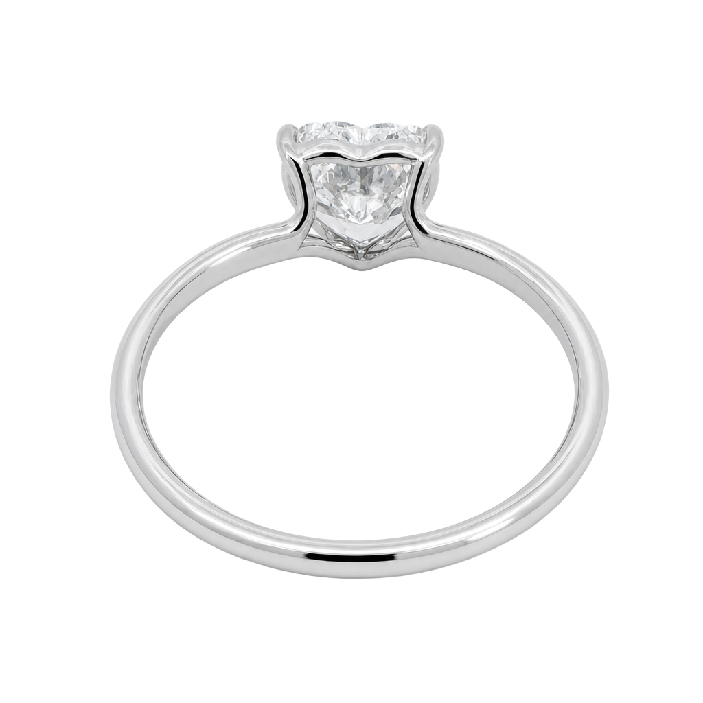 1 Carat Heart Shape Lab Grown Diamond Floating Solitaire Ring