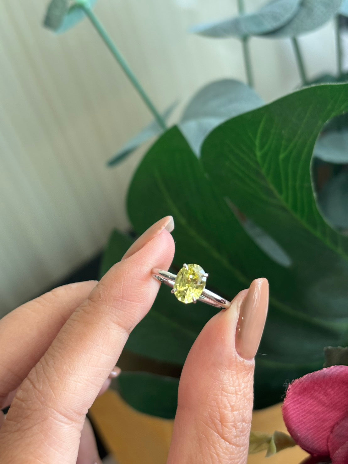 1.70ct Oval Yellow Sapphire Ring