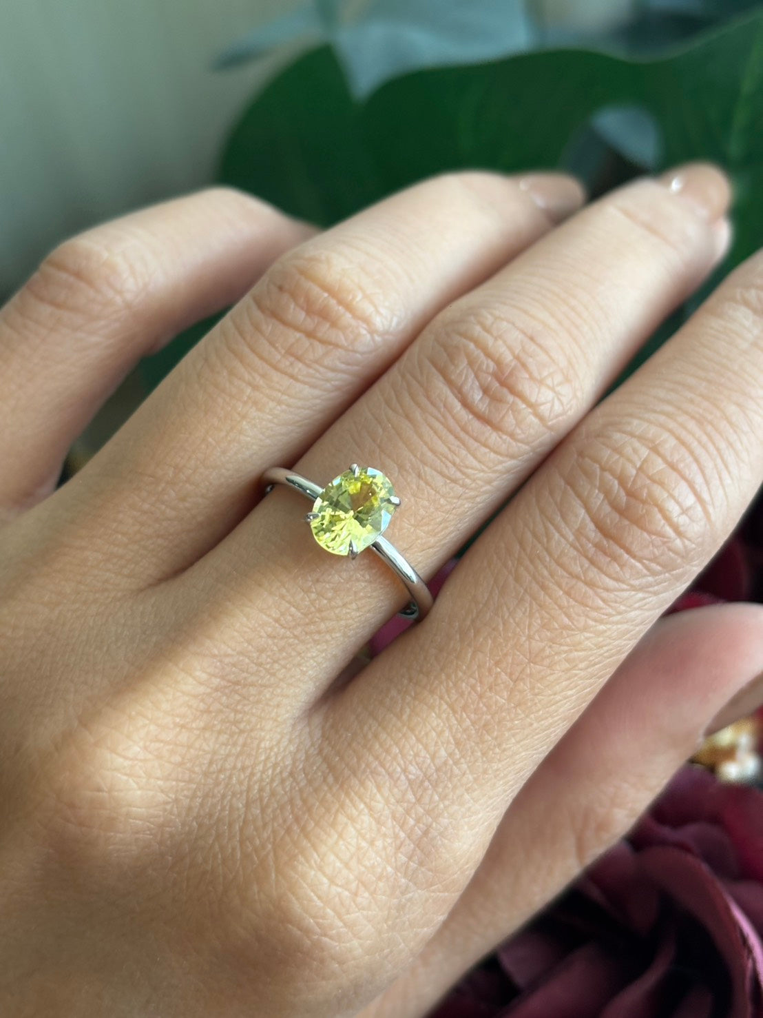 1.70ct Oval Yellow Sapphire Ring