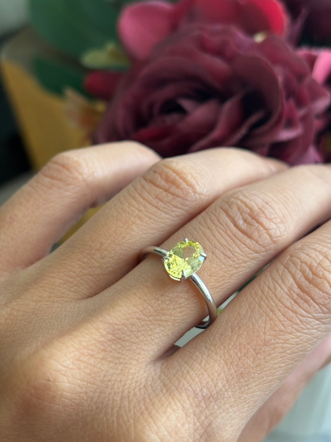 1.70ct Oval Yellow Sapphire Ring