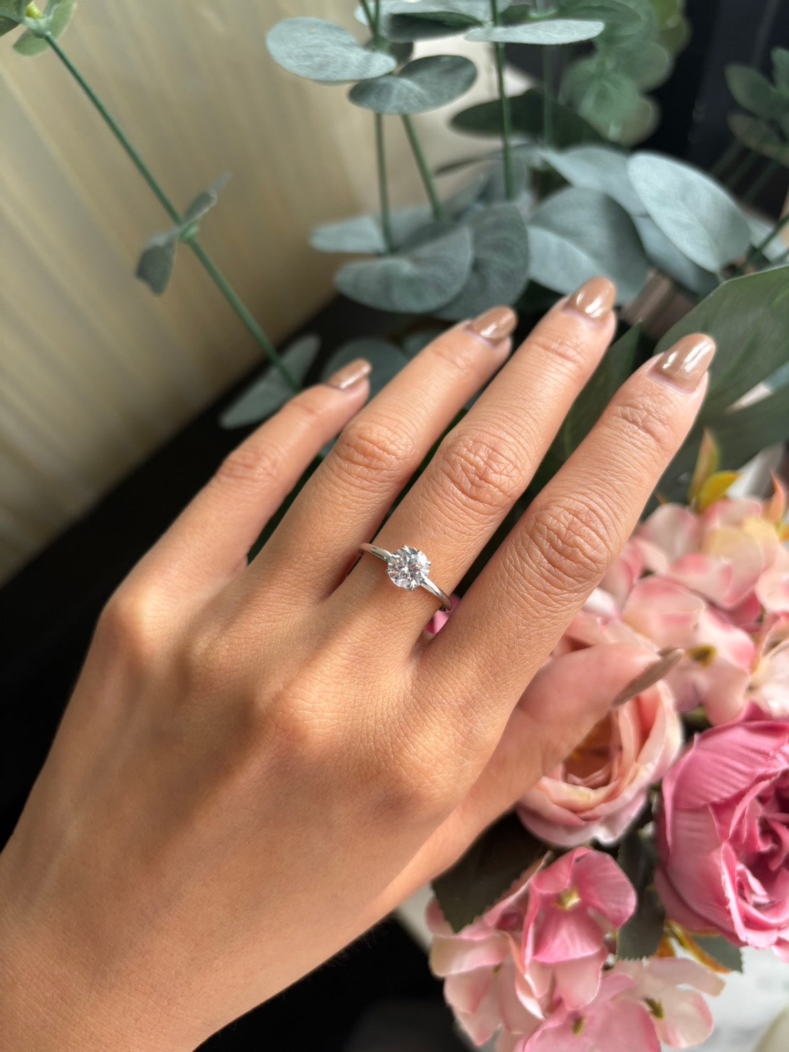 Floating Halo 1 Carat Round Lab Grown Diamond Ring