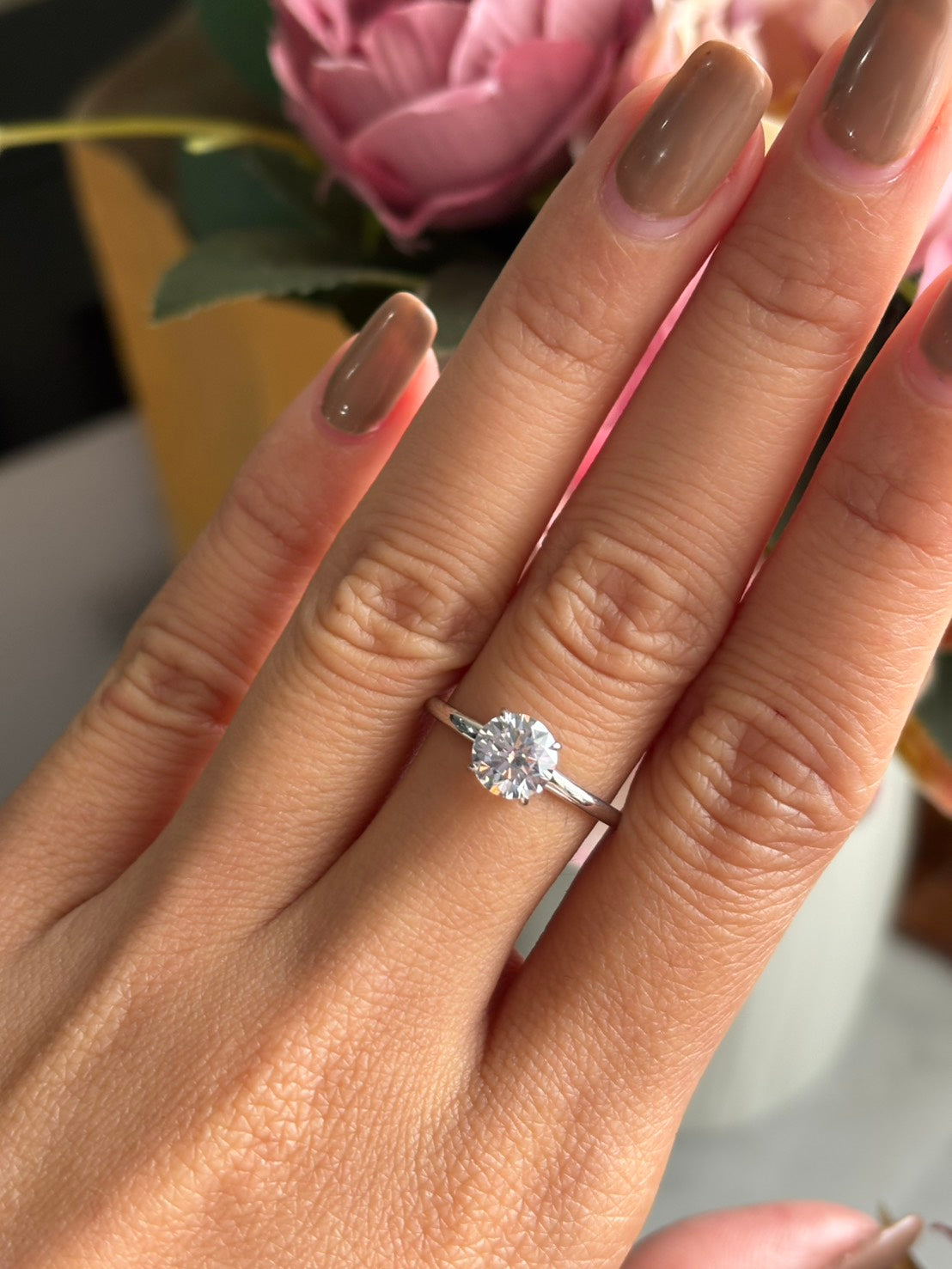 Floating Halo 1 Carat Round Lab Grown Diamond Ring