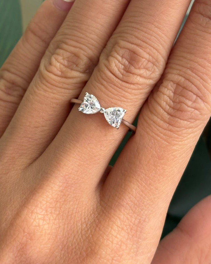 Bow Duo Heart Cut Lab Grown Diamond Ring