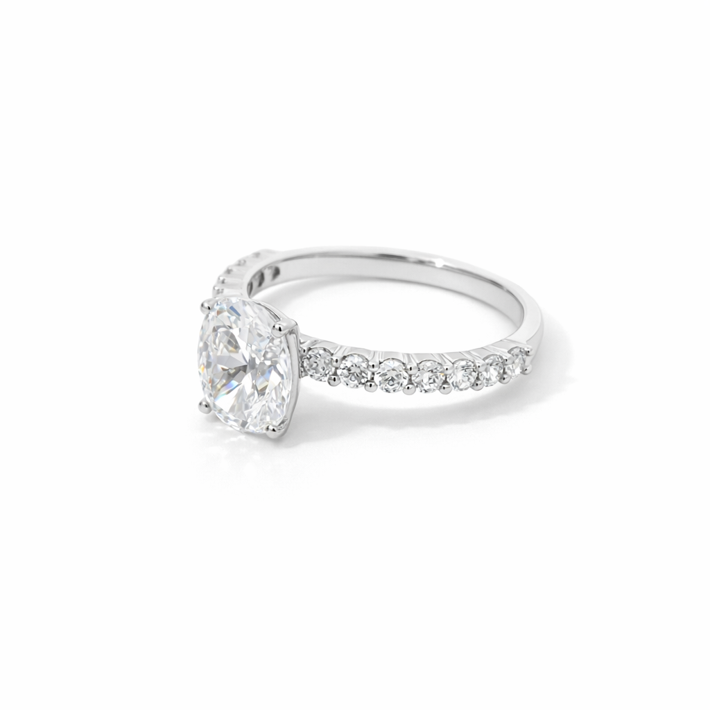 Oval Moissanite Pavé Ring
