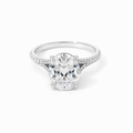 Oval Moissanite Split Shank Ring