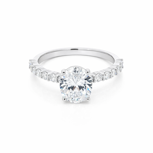 Oval Moissanite Pavé Ring