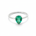 Pear Emerald Solitaire Ring