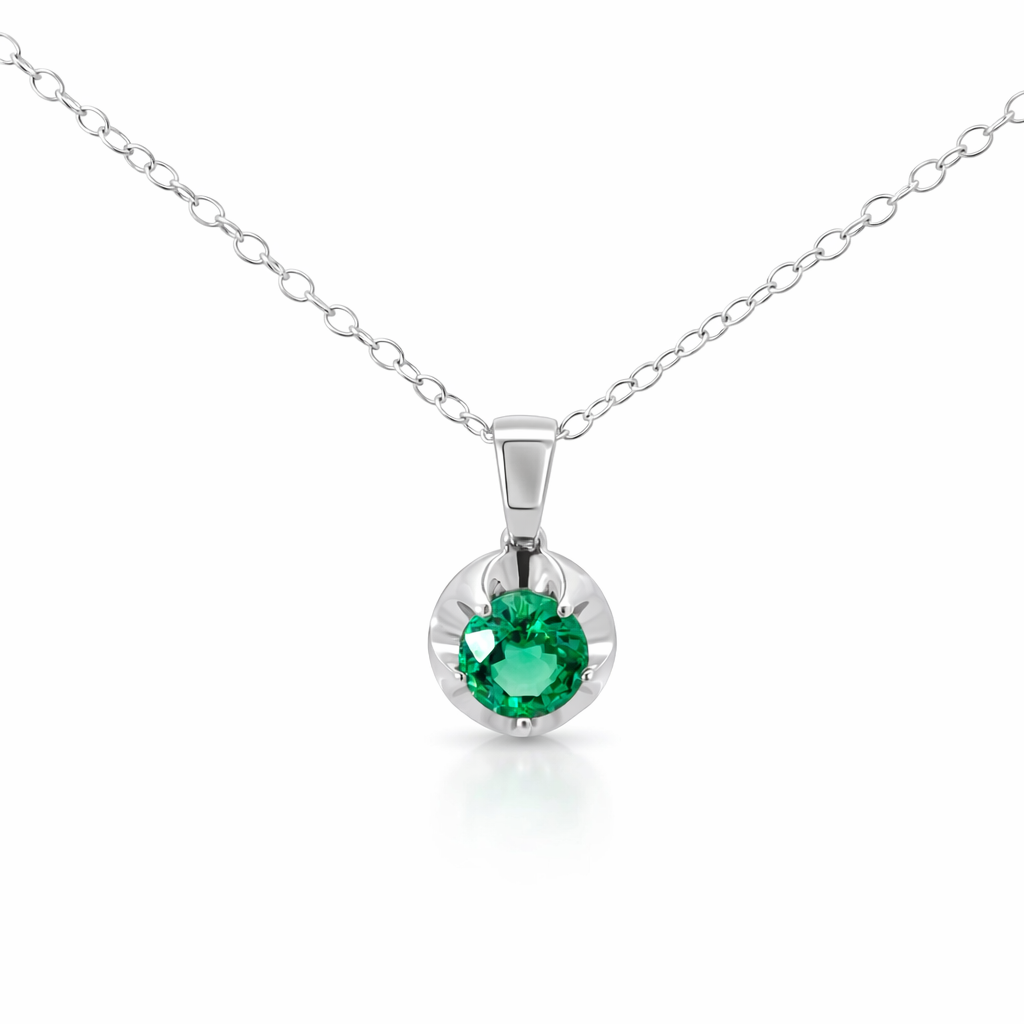 Round Emerald Pendant