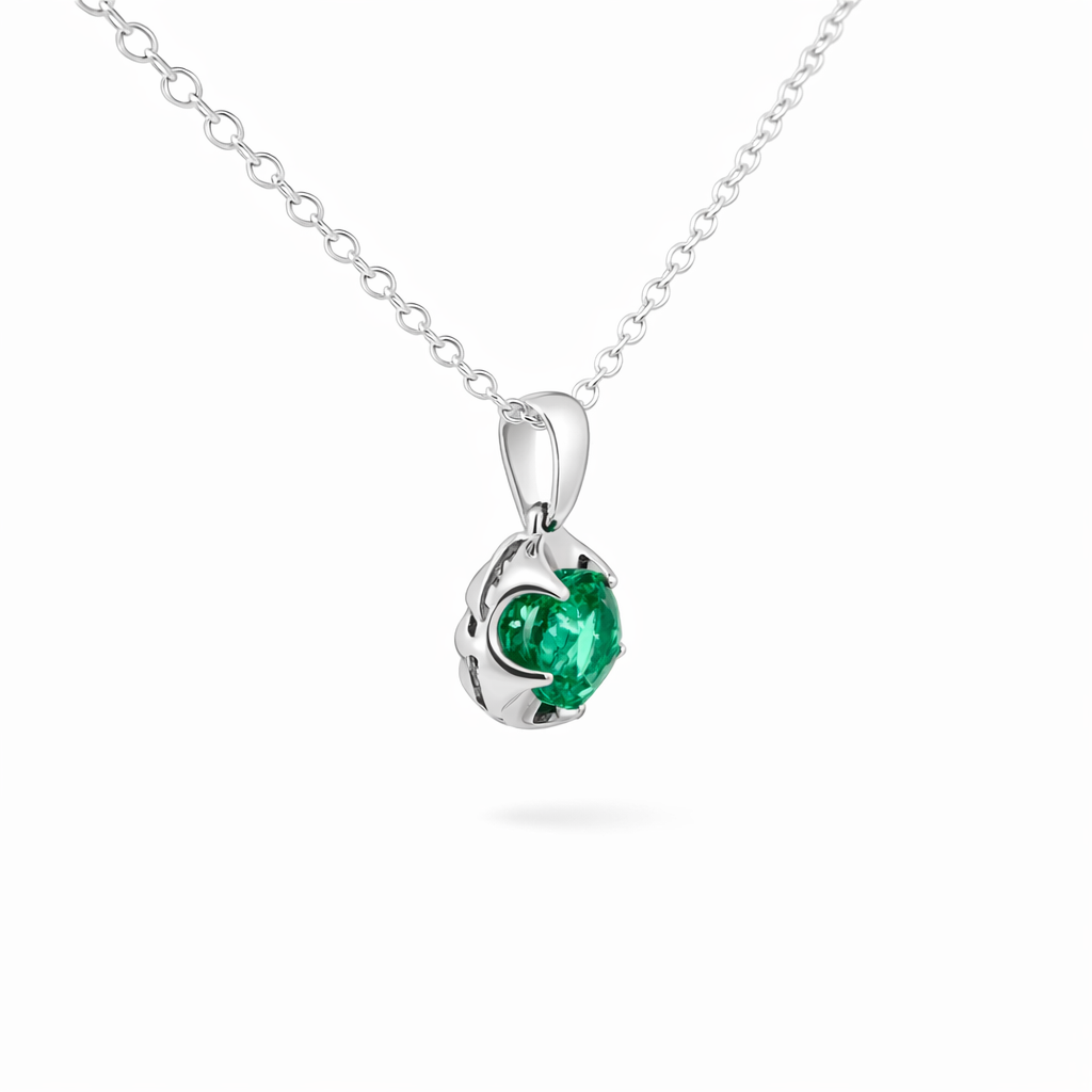 Round Emerald Pendant