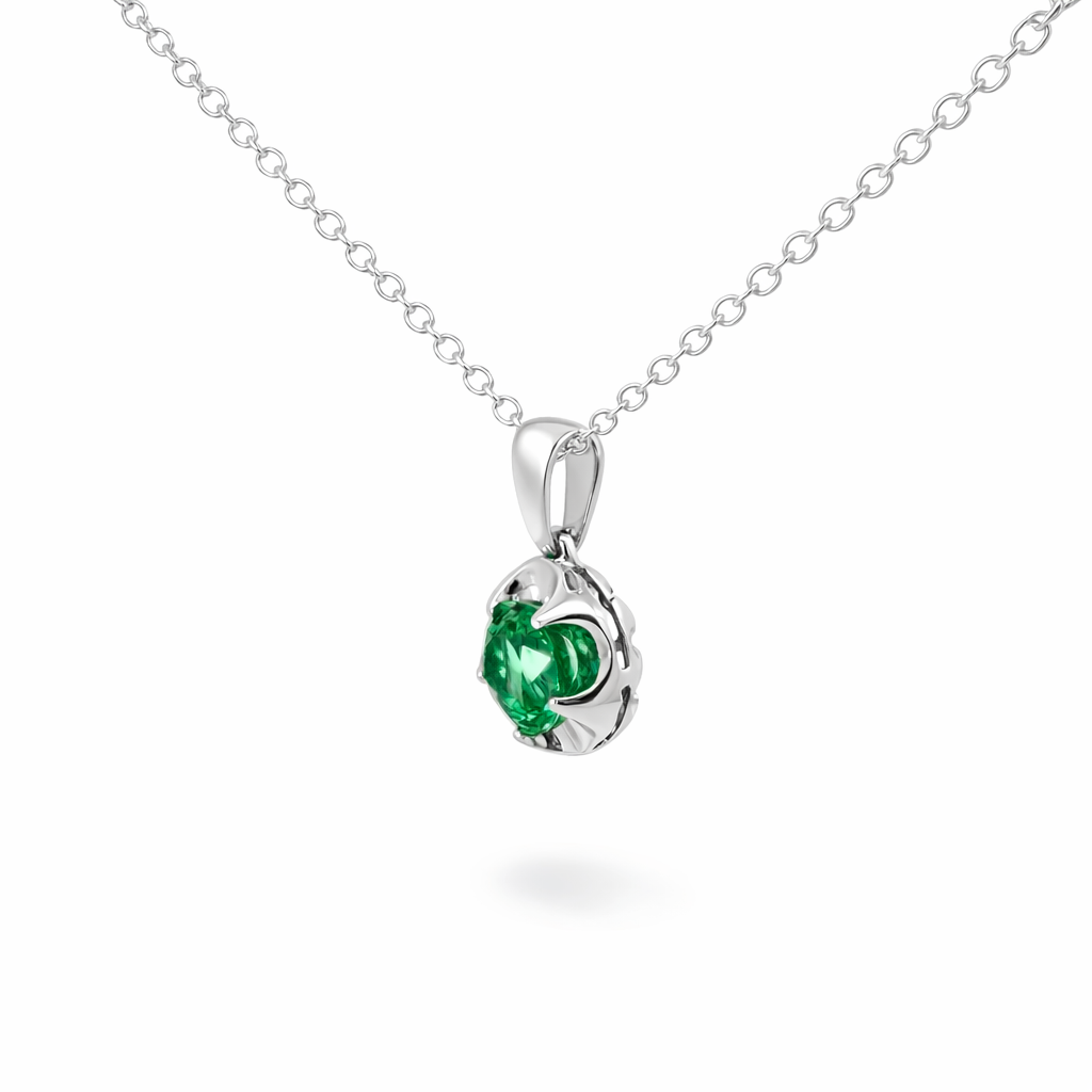 Round Emerald Pendant