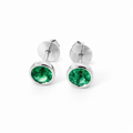 Bezel Emerald Studs