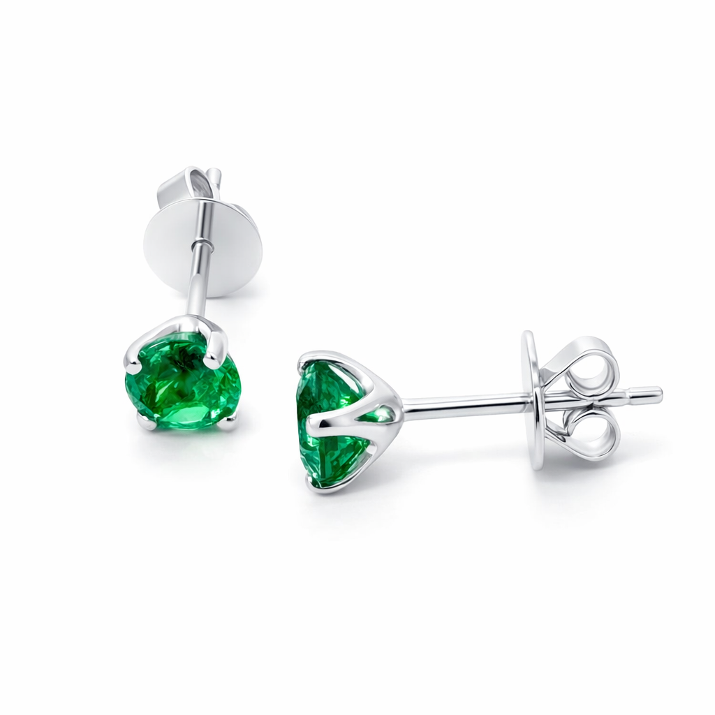 Modern Emerald Studs