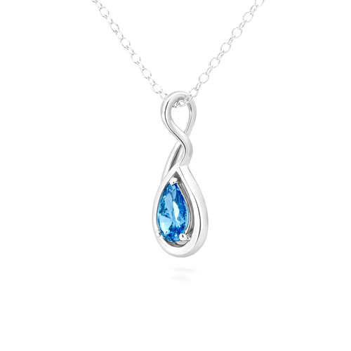 1.10ct Fancy Vivid Blue Lab-Grown Diamond Pendant | Pear VS1 | IGI Certified | Rhodium 925 Silver | One of One