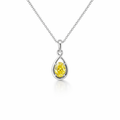 0.69ct Fancy Vivid Brownish Yellow Lab-Grown Diamond Pendant | Oval VS2 | IGI Certified | Rhodium 925 Silver | One of One