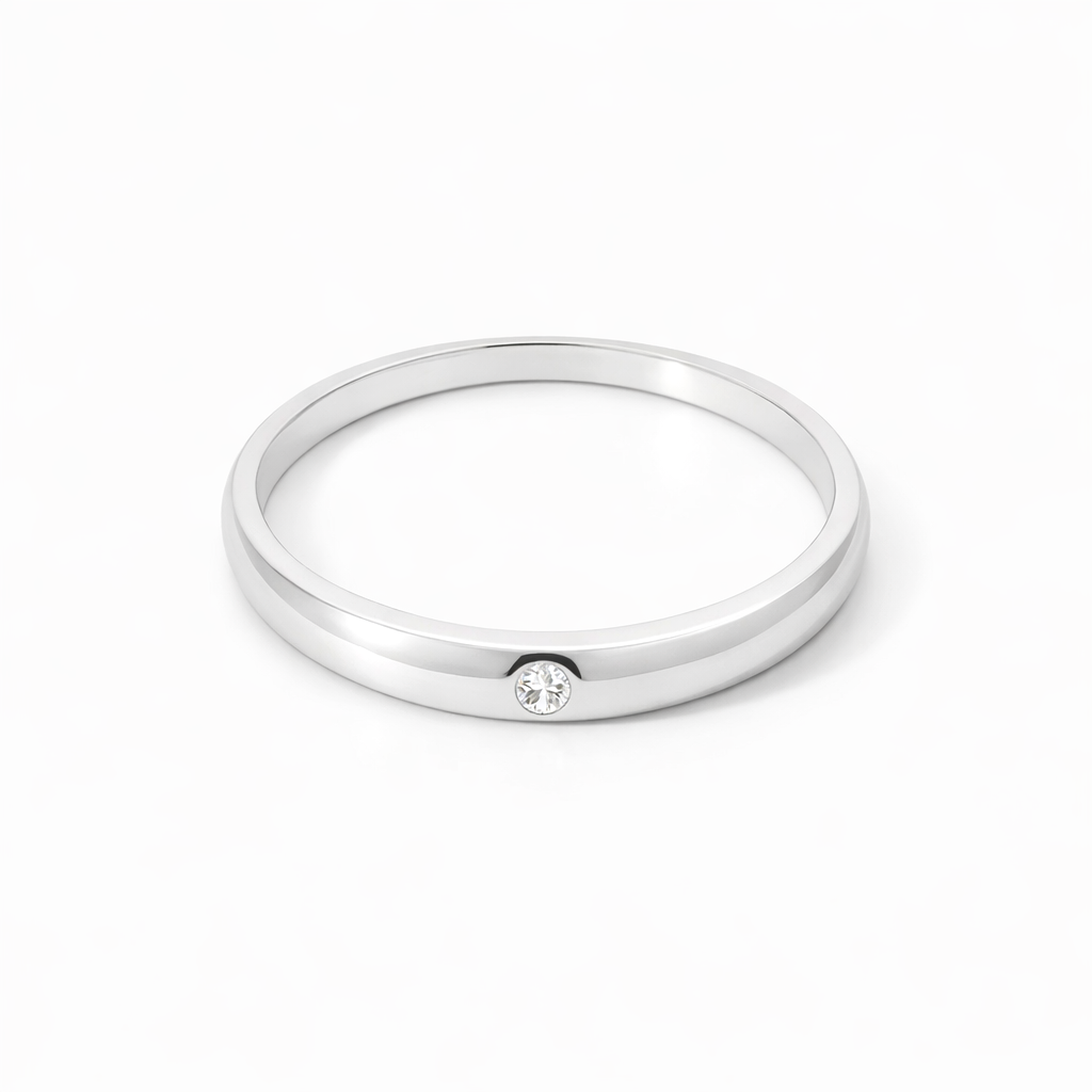 Delicate Bezel Diamond Band