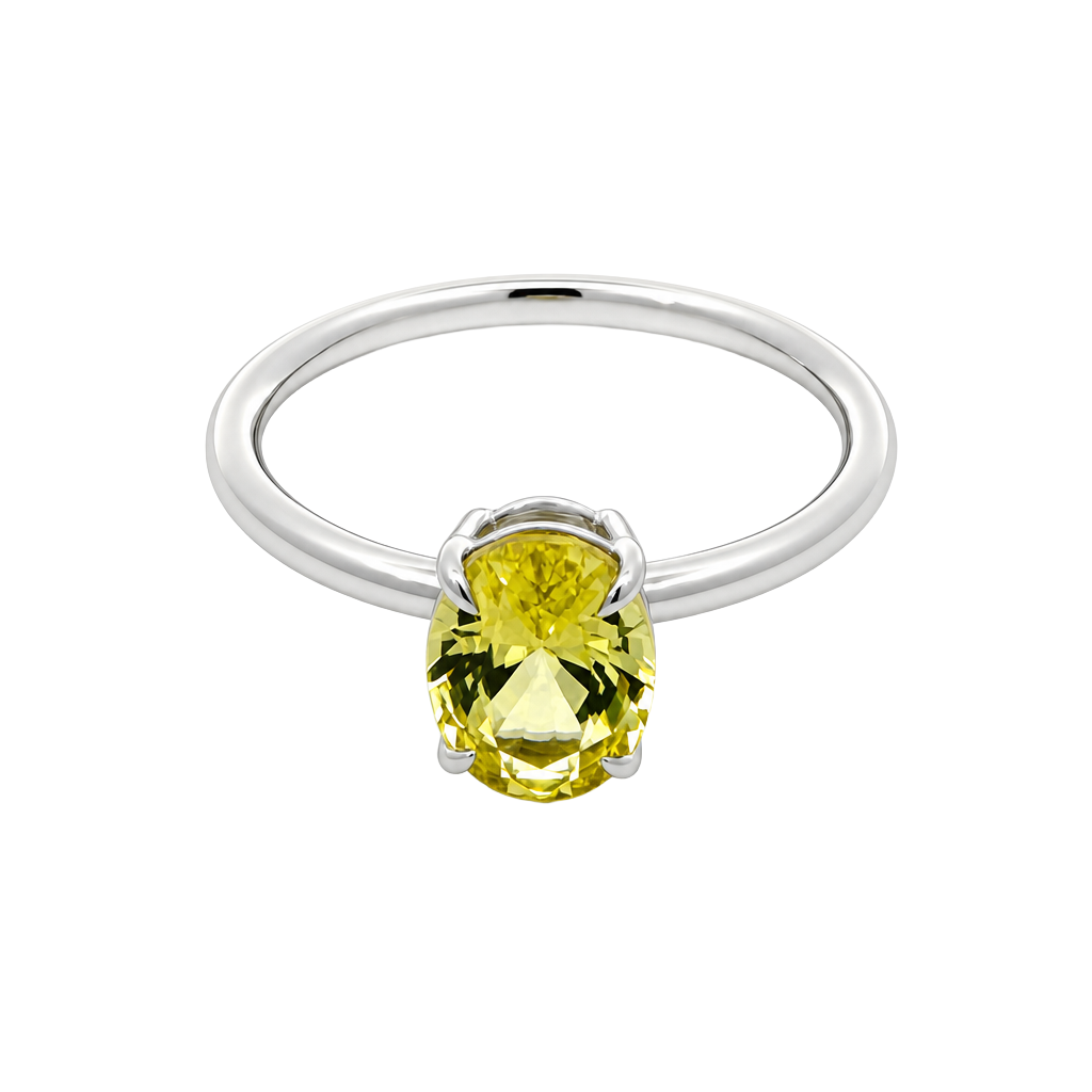 1.70ct Oval Yellow Sapphire Ring