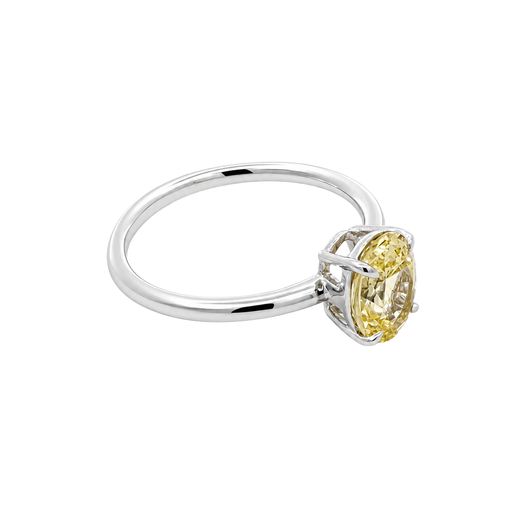 1.70ct Oval Yellow Sapphire Ring
