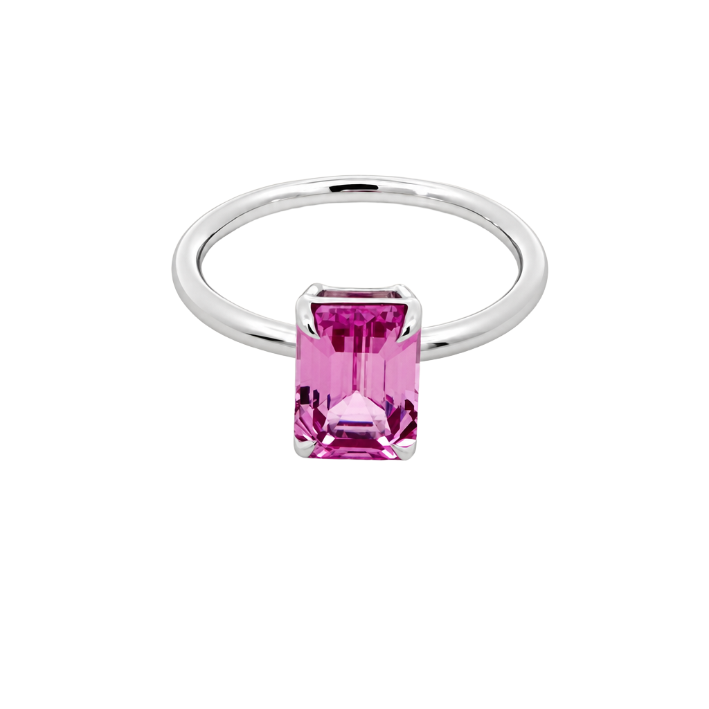 2.00ct Emerald-Cut Pink Sapphire Ring
