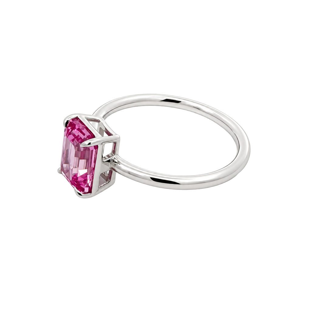 2.00ct Emerald-Cut Pink Sapphire Ring