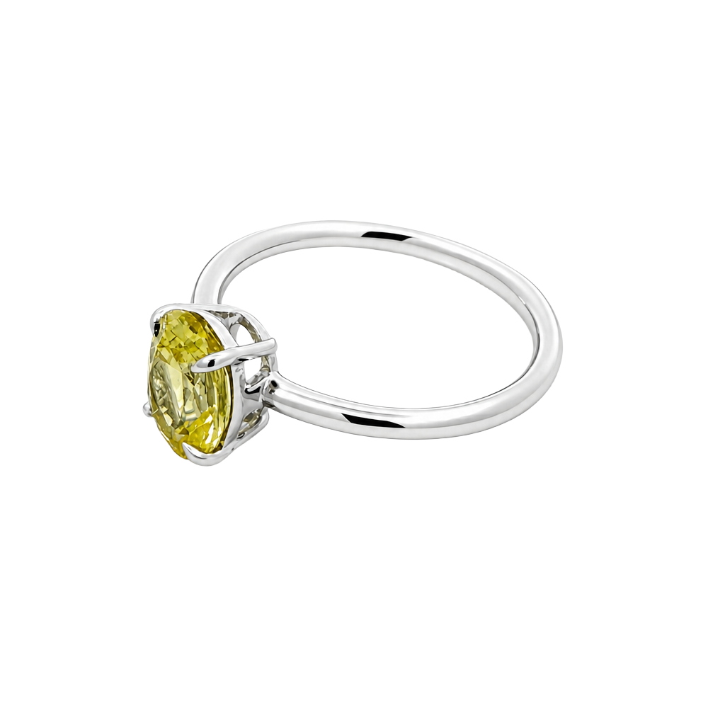 1.70ct Oval Yellow Sapphire Ring