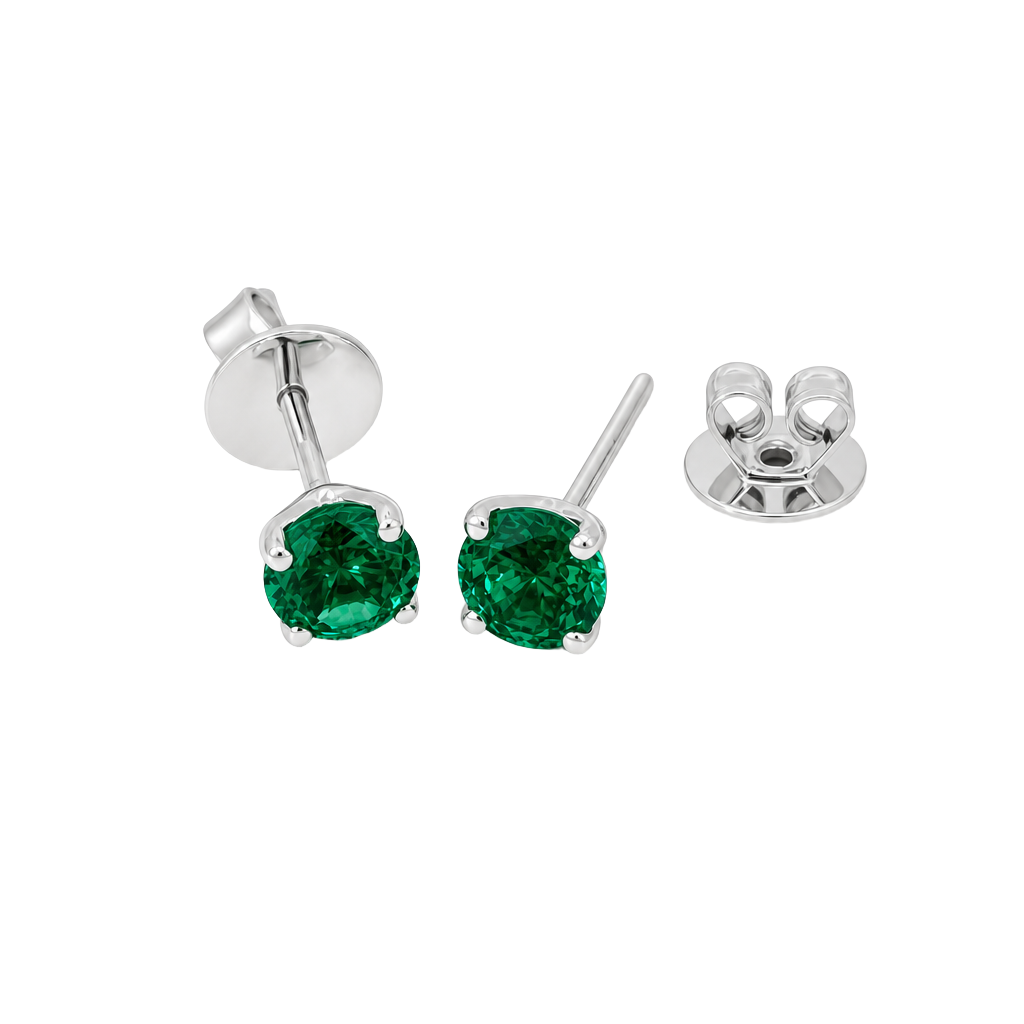 Modern Emerald Studs