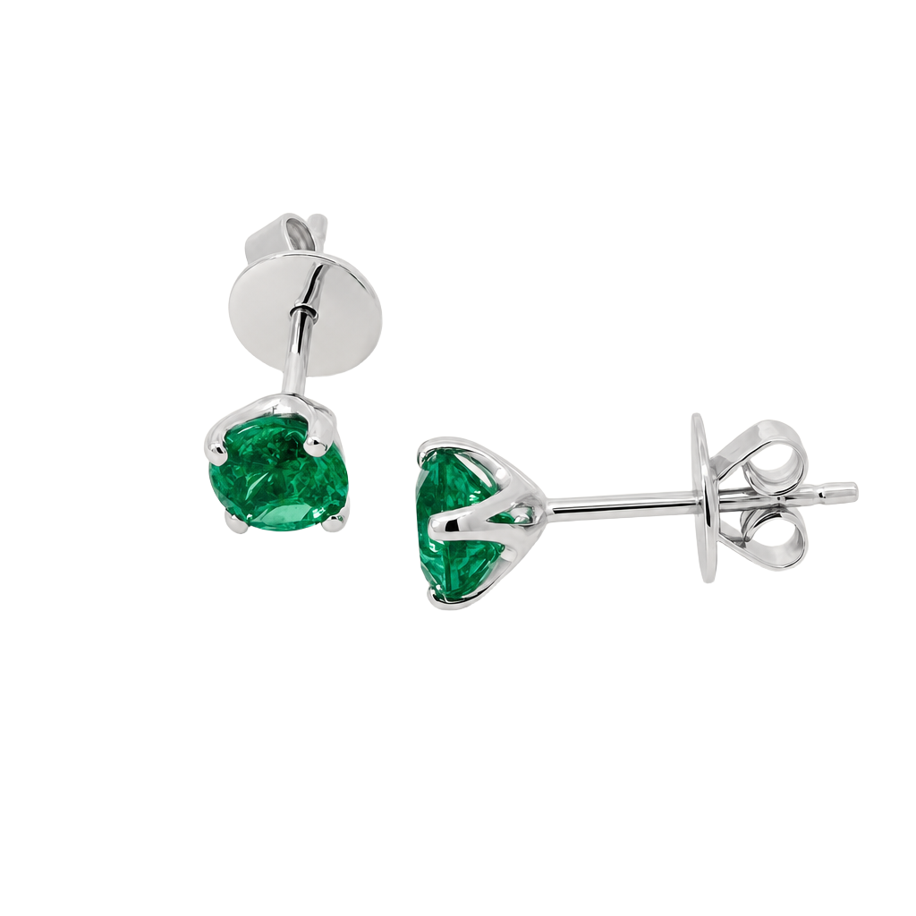 Modern Emerald Studs