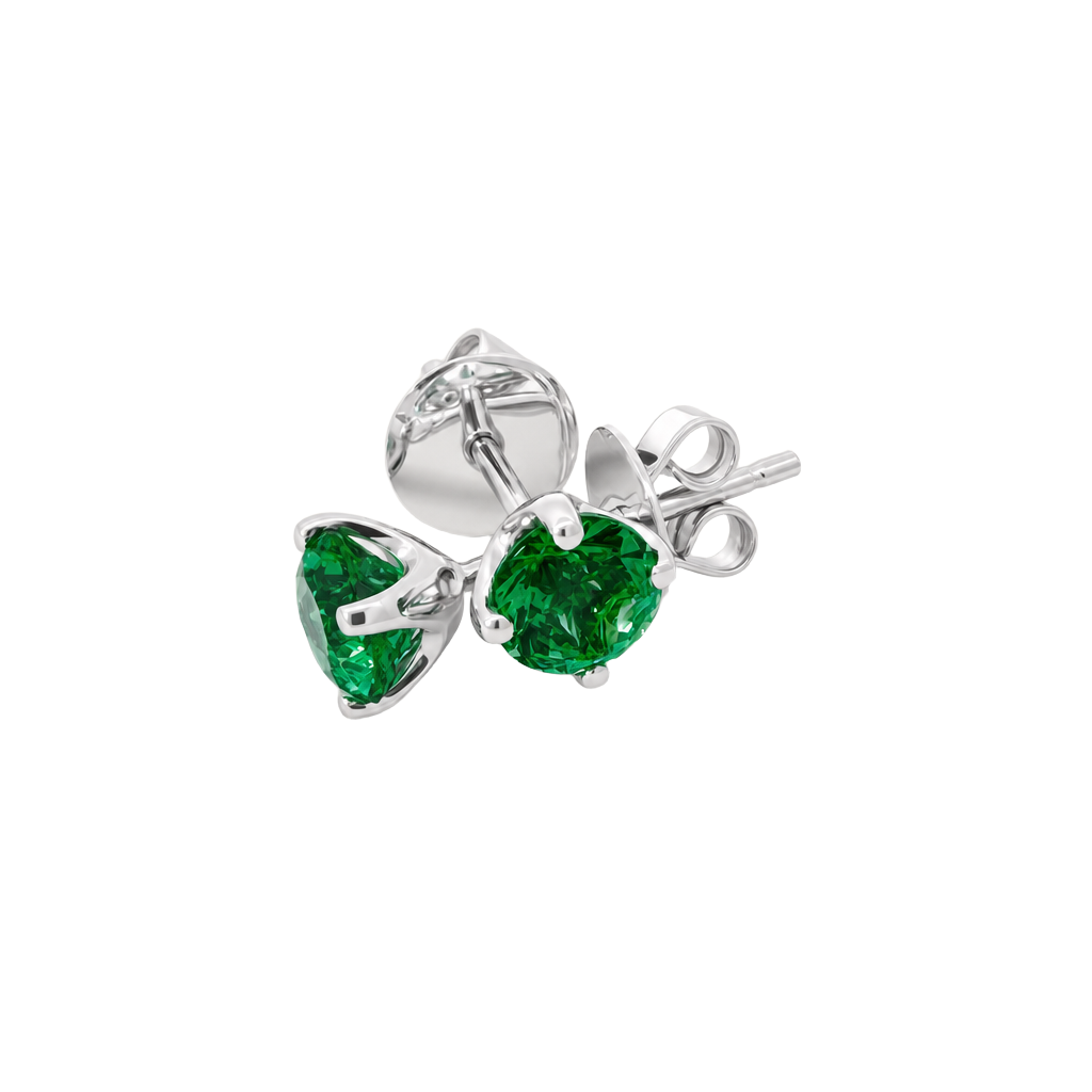 Modern Emerald Studs