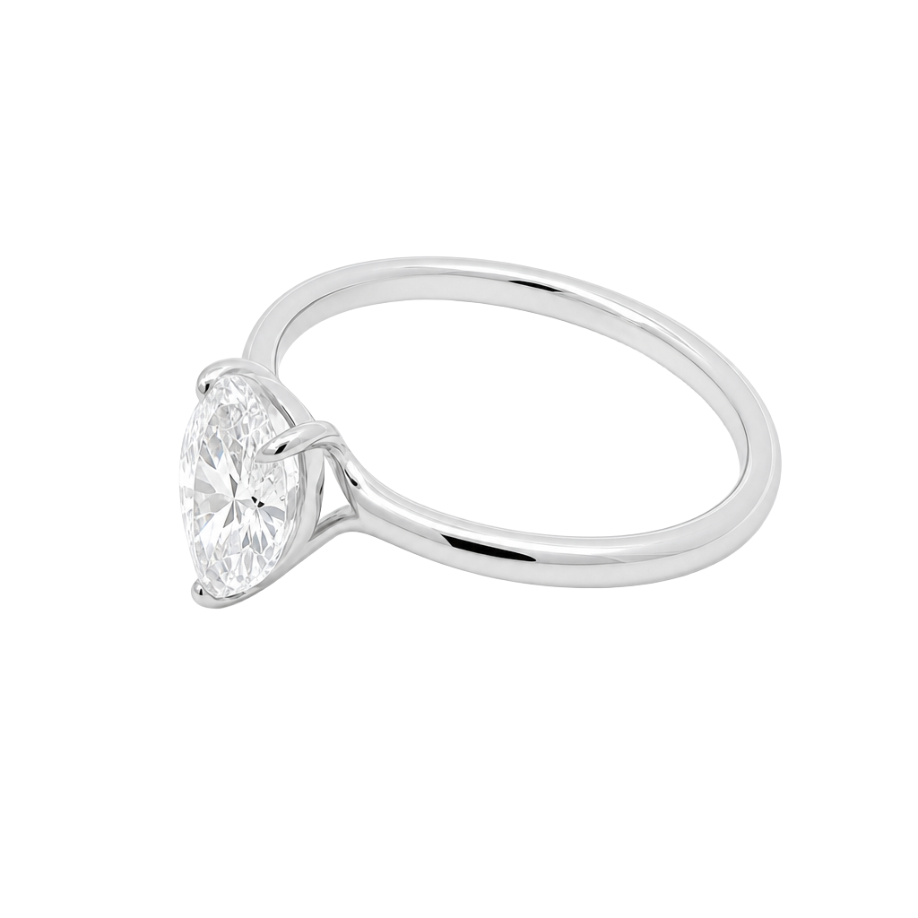 1 Carat Pear Lab Grown Diamond Floating Solitaire Ring