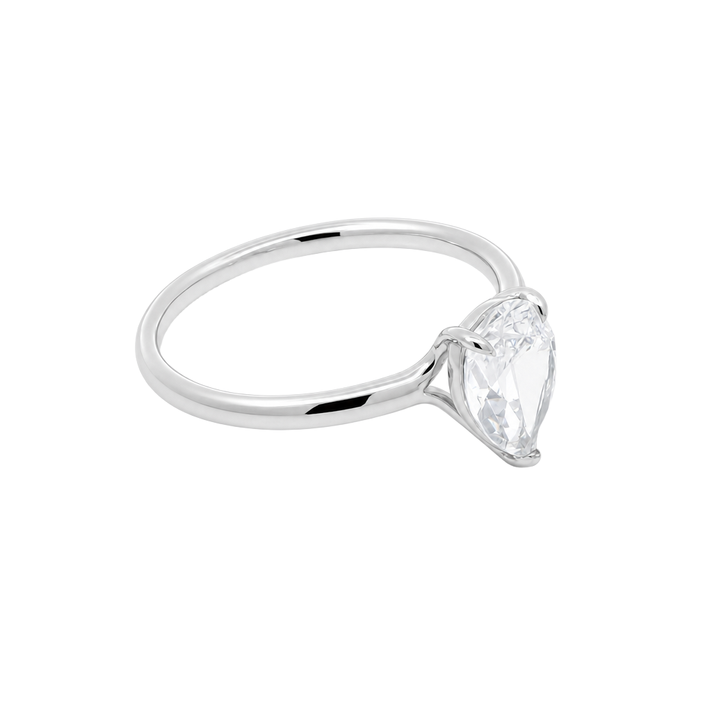 1 Carat Pear Lab Grown Diamond Floating Solitaire Ring