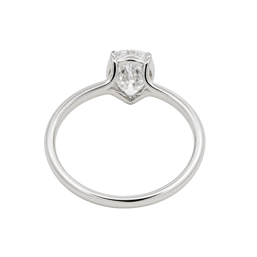 1 Carat Pear Lab Grown Diamond Floating Solitaire Ring