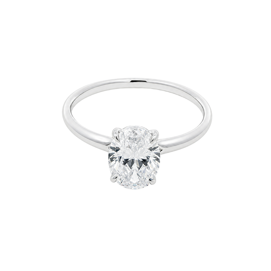 1 Carat Oval Lab Grown Diamond Floating Solitaire Ring