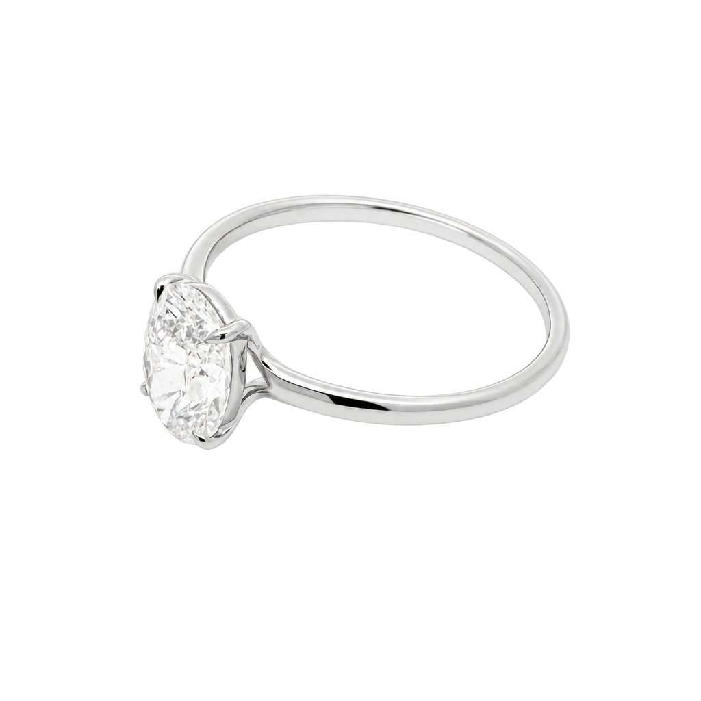 1 Carat Oval Lab Grown Diamond Floating Solitaire Ring