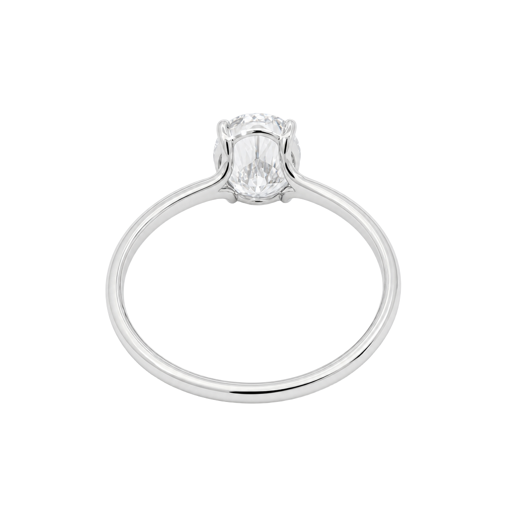 1 Carat Oval Lab Grown Diamond Floating Solitaire Ring