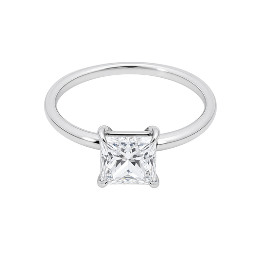 1 Carat Princess Cut Lab Grown Diamond Floating Solitaire Ring