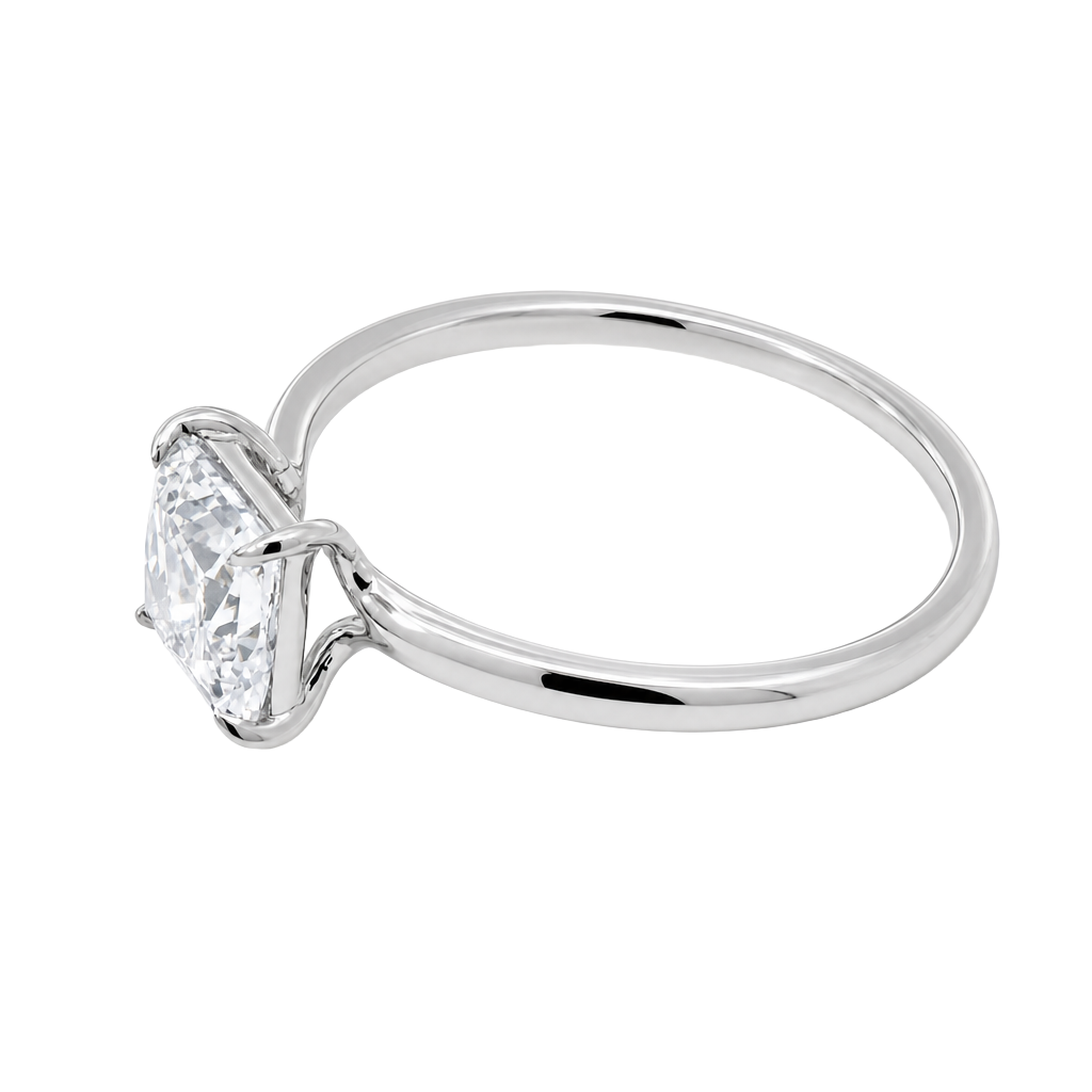 1 Carat Princess Cut Lab Grown Diamond Floating Solitaire Ring