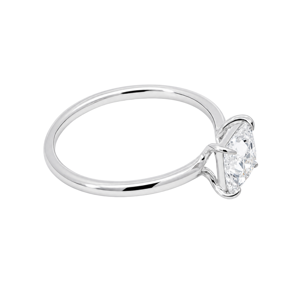 1 Carat Princess Cut Lab Grown Diamond Floating Solitaire Ring