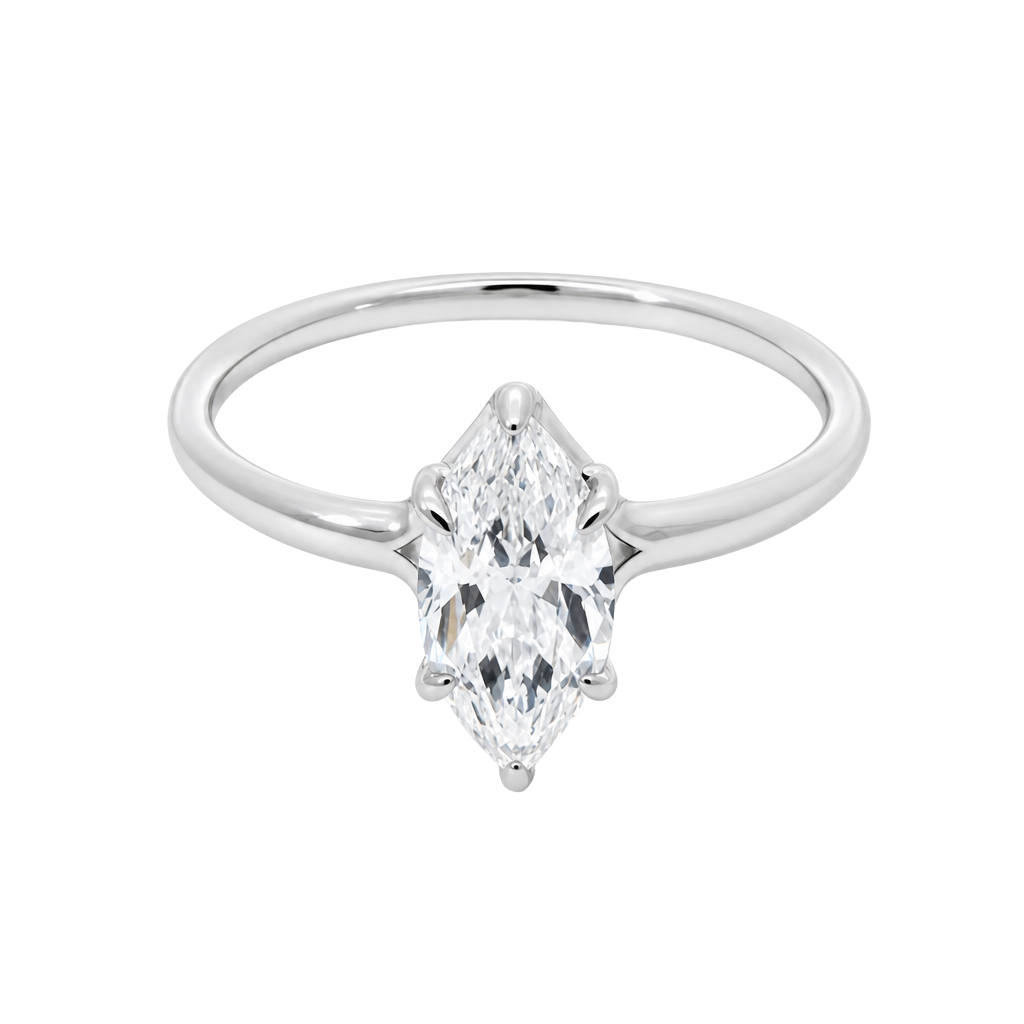 1 Carat Marquise Cut Lab Grown Diamond Floating Solitaire Ring
