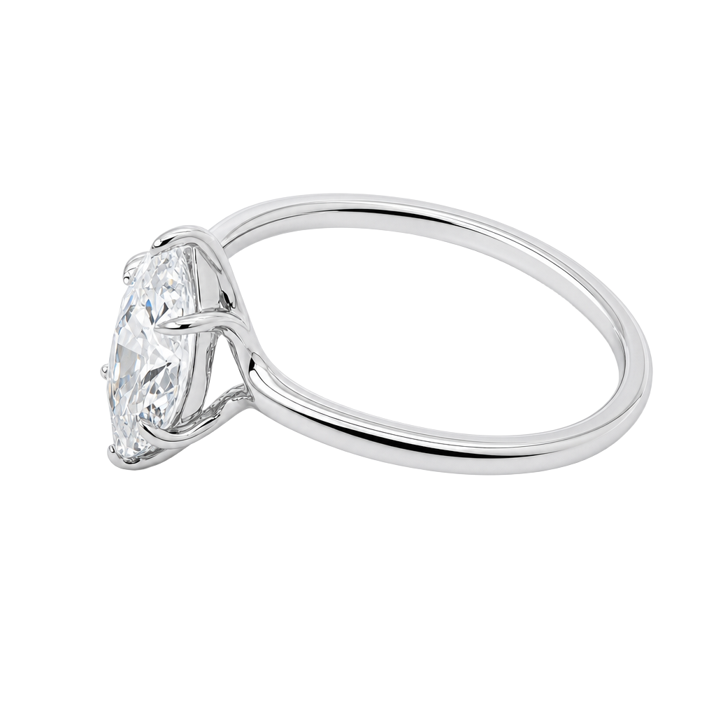 1 Carat Marquise Cut Lab Grown Diamond Floating Solitaire Ring