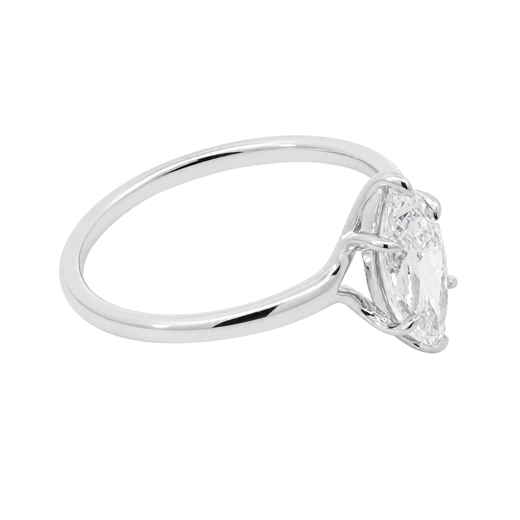 1 Carat Marquise Cut Lab Grown Diamond Floating Solitaire Ring