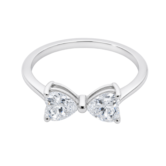 Bow Duo Heart Cut Lab Grown Diamond Ring