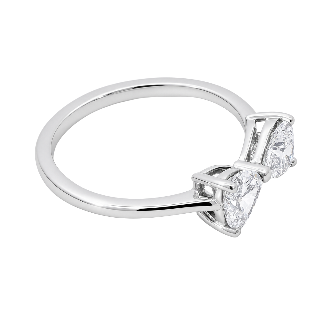 Bow Duo Heart Cut Lab Grown Diamond Ring