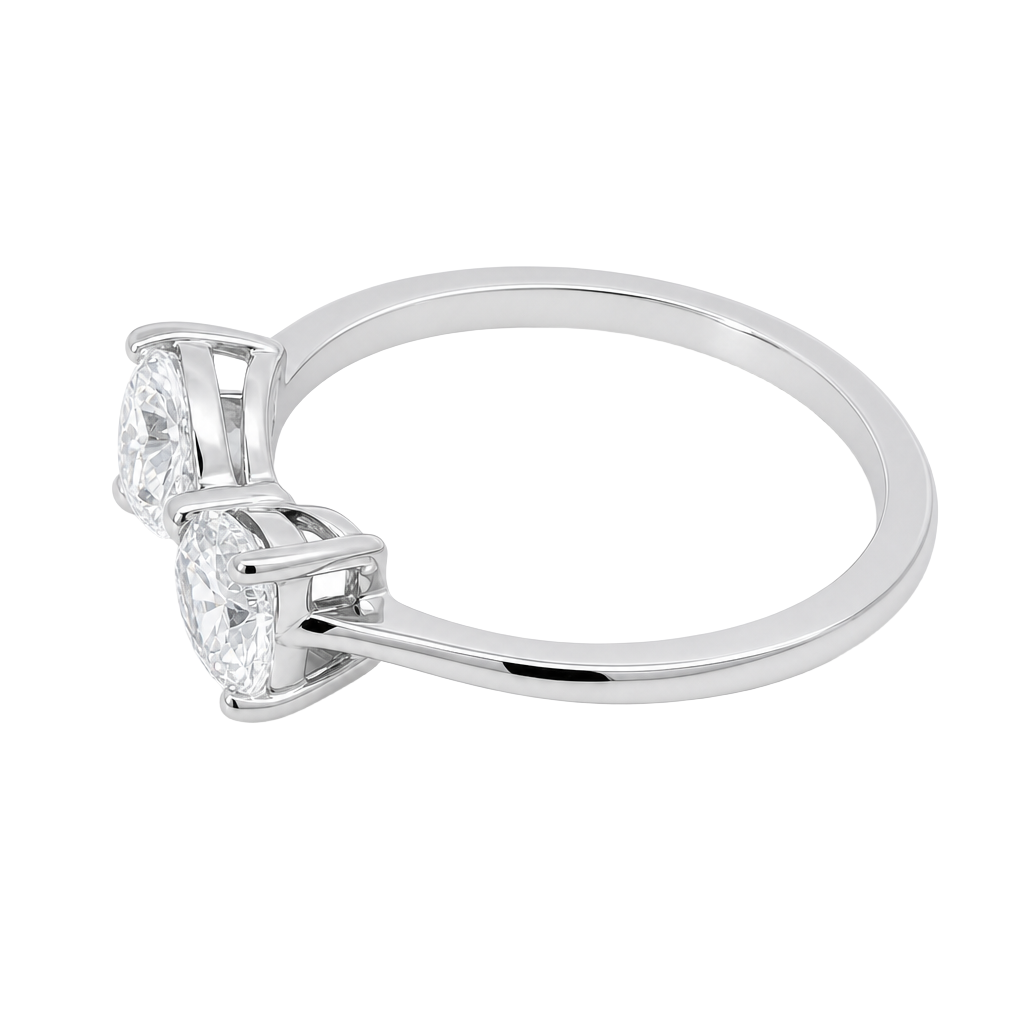 Bow Duo Heart Cut Lab Grown Diamond Ring