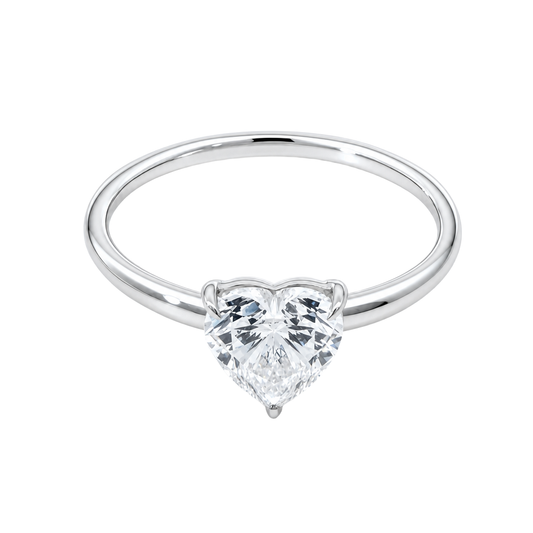 1 Carat Heart Shape Lab Grown Diamond Floating Solitaire Ring
