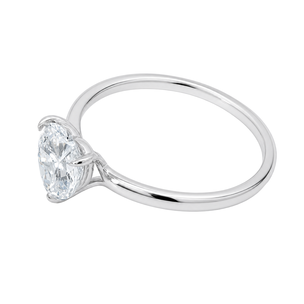 1 Carat Heart Shape Lab Grown Diamond Floating Solitaire Ring